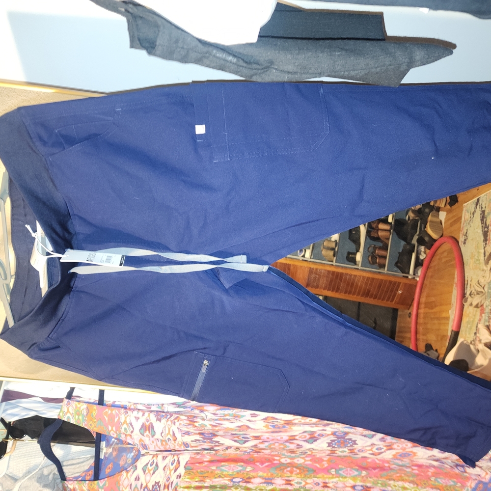 FIGS Navy High Waisted Yoga Pants - Picture 2 of 7